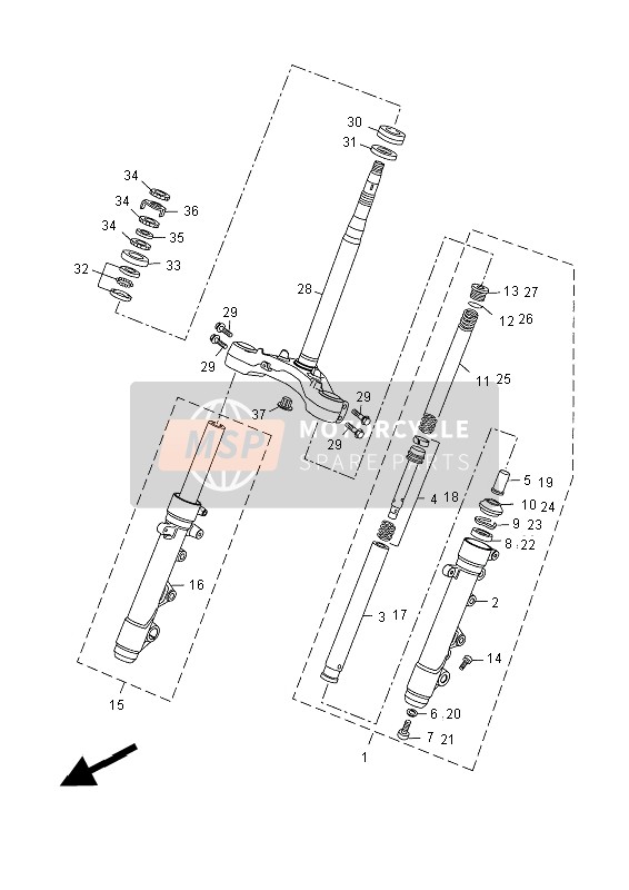 1SDF33400000, Te De Fourche Inferi, Yamaha, 0